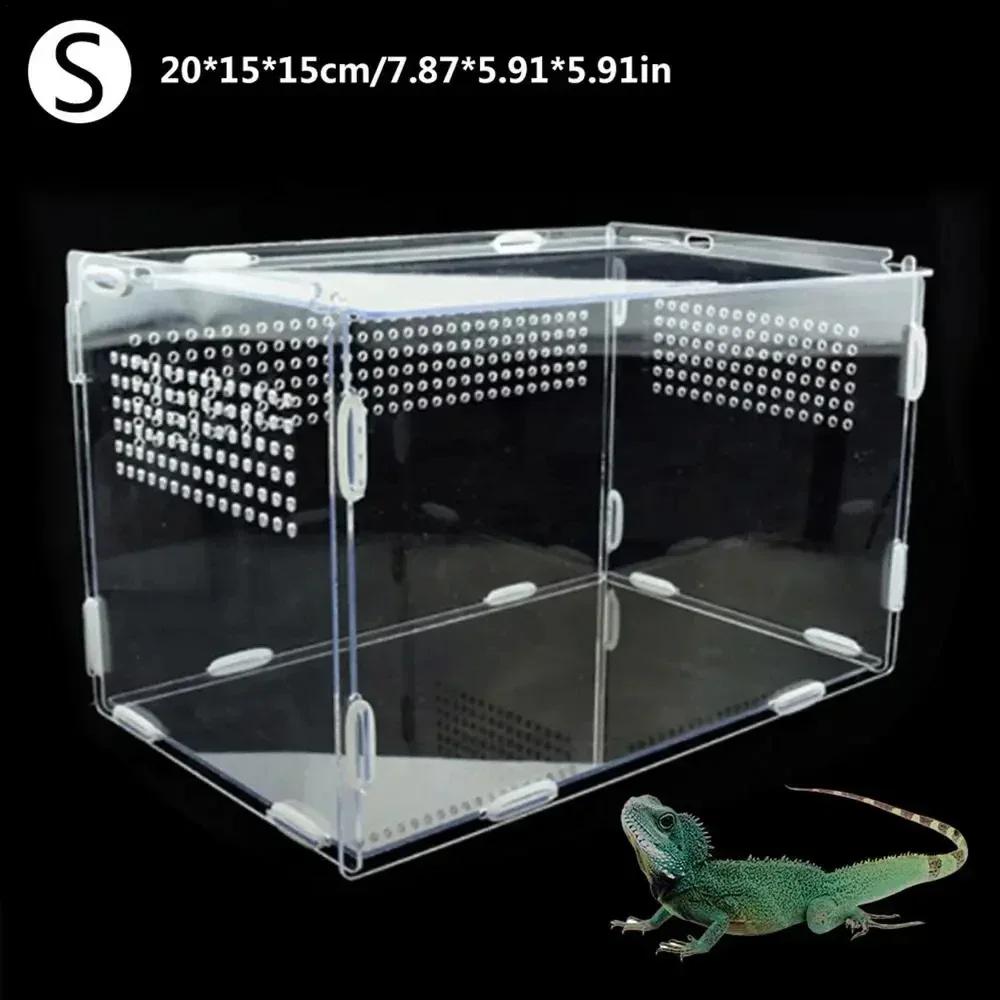 

Removable Acrylic Reptile Breeding Box Transparent Turtle Breeding Tank Nano Arboreal Tarantula Enclosure Dearded Dragon Habitat