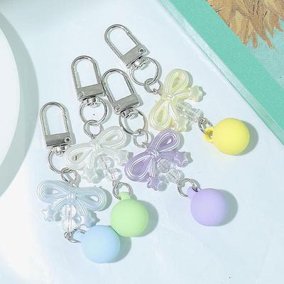 Acrylic Bow Keychain Pendant for DIY Bag, Earphone Case, and Lanyard Charm