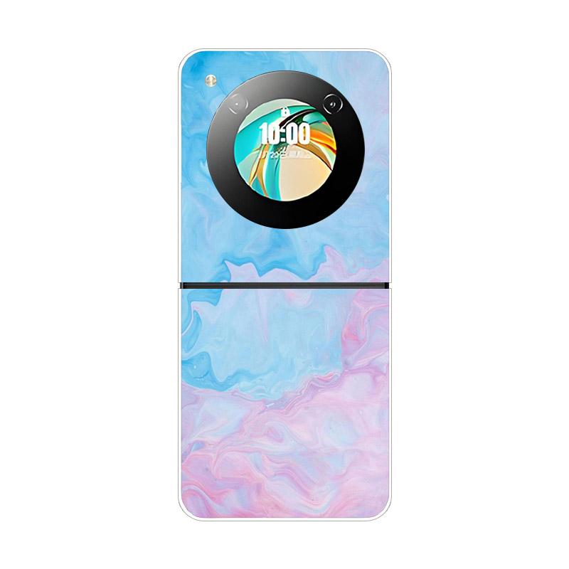 Etui na ZTE Nubia Flip NX724J Modne Malowane Przezroczyste Twarde PC Składane Na ZTE Libero Flip 5G A304ZT Przezroczyste Etui na Telefon Funda