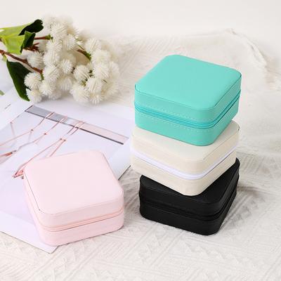 Jewelry Earring Ring Necklace Storage Box Holder Organizer Jewelry Display Portable Travel Jewelry Zipper Case Storage Boxes