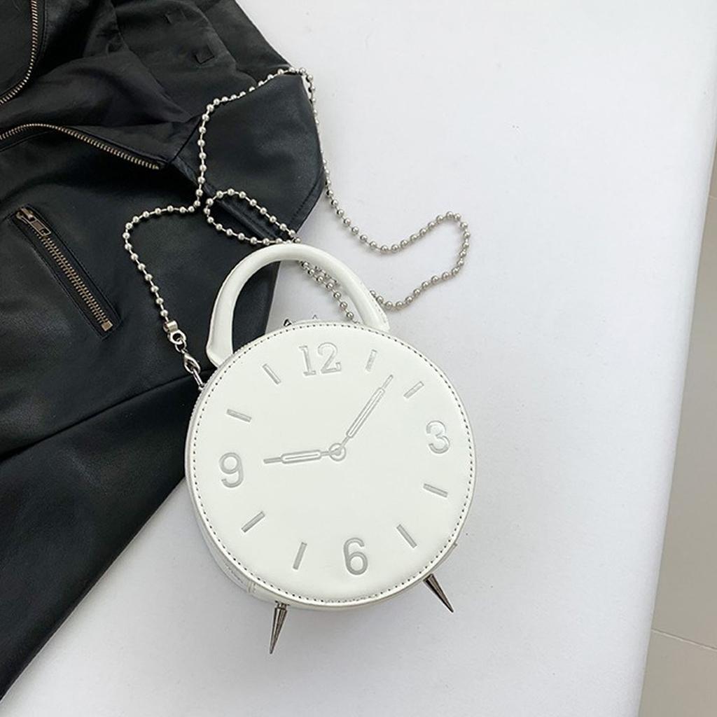 Schultertasche für Damen PU-Leder Wasserdicht Moderne Uhr Handtasche Kleine Handy-Geldbörse mit 2-Wege-Riemen für den täglichen Gebrauch
