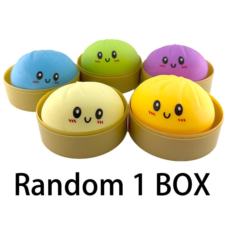 Kawaii Squeeze Toys Dumpling Mystery Box: Random Color Cute Expression Squishy Toy, Maltose Texture Slow Rising Stress Ball Gift