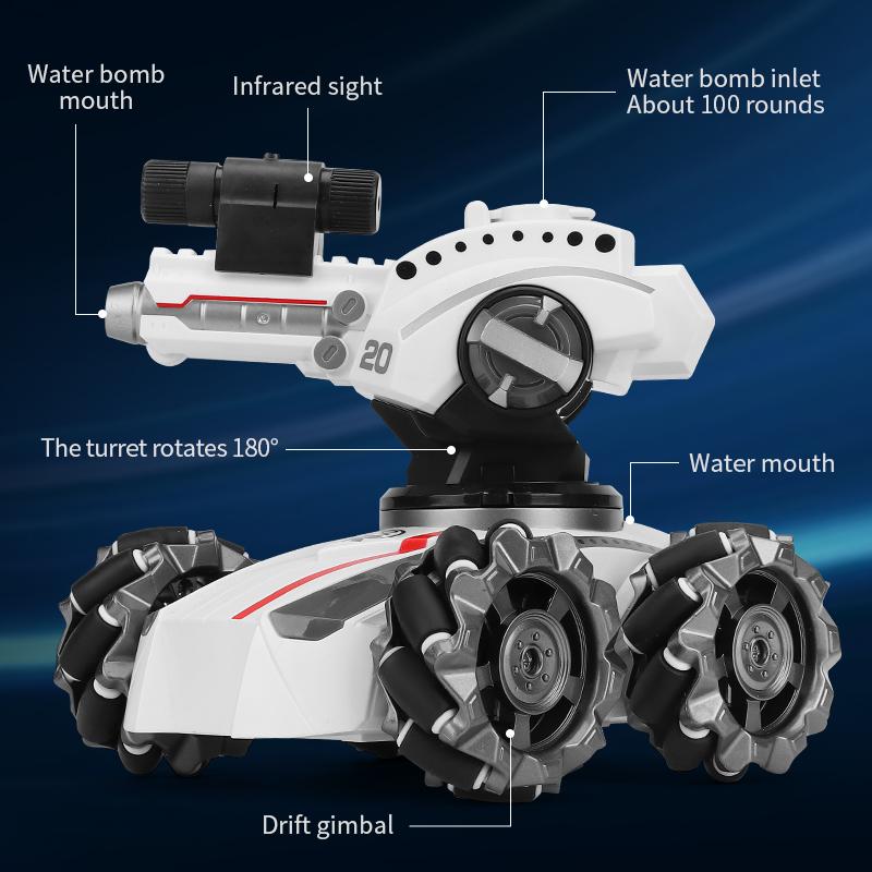 Новый 3в1 2,4G 4WD RC Tank Water Bomb Часы с датчиком жестов Off-road Drift Дистанционное Управление Танк с музыкальным светом RC Автомобиль Детские игрушки