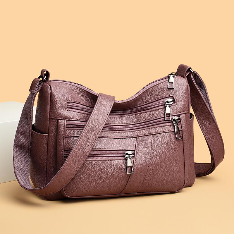 Fashion Crossbody Bag 2025 Hot Soft Multi-layer Joker Shoulder Bag PU Waterproof Large-capacity Multi-pocket Practical Messenger Bag