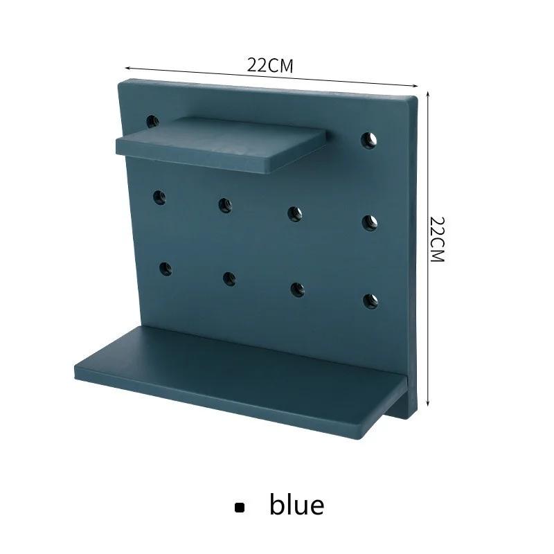 Household Plastic Orifice Storage Rack Living Room Kitchen Bedroom Partition Wall Wall Hanging Shelf