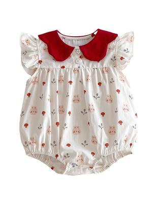 Baby Clothes Rompers Girls One Piece Summer Short Sleeve Coverall Bodysuit Baby Clothes Cotton Newborn Clothes Basic Clothes Pajamas Baby Shower Gift