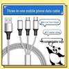 One-to-three Nylon Braided Charging Cable for Apple, Android, Huawei - Fast Charge 3-in-1 Gift