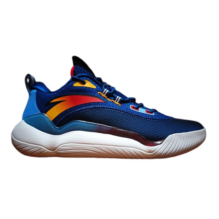 New Anta Shock Absorbers With Slip Resistant And Abrasion Resistant Properties Low Top Basketball Shoes Men's Blue 112141643S-1