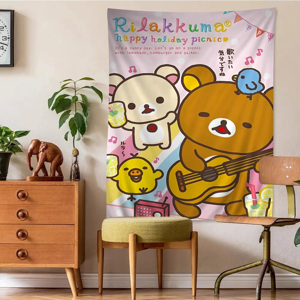 Japan Anime Cute Cartoon Rilakkuma Hanging Bohemian Tapestry Bohemian Wall Tapestries Mandala Kawaii Room Decor