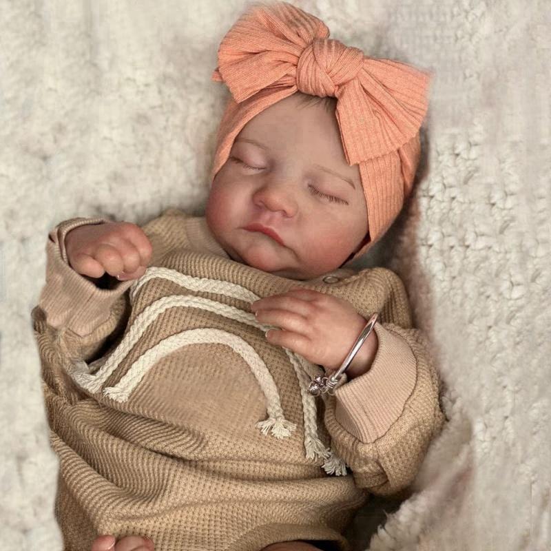 19 Inch Reborn Baby Dolls Soft Cloth or Full Vinyl Body Finished Levi Sleeping Newborn Babies Doll 3D Painted Skin Visible Veins Collectible Art Dolls