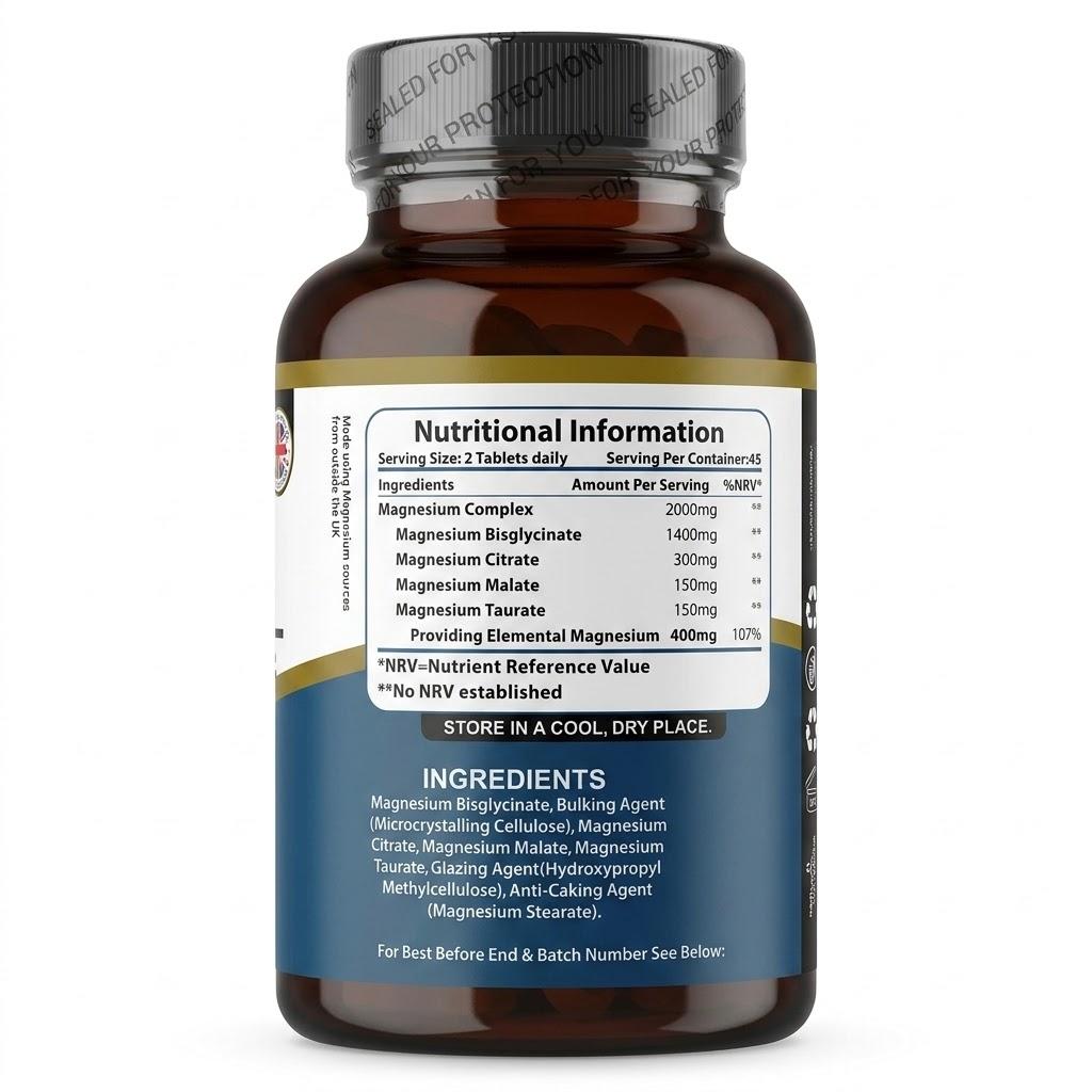 Magnesium Glycinate Complex 4 in 1-Added Magnesium Glycinate, Citrate, Malate & Taurate
