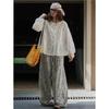 Johnature Summer Korean Embroidered Puff Sleeve Sunscreen Women Shirt Light Breathable Tops