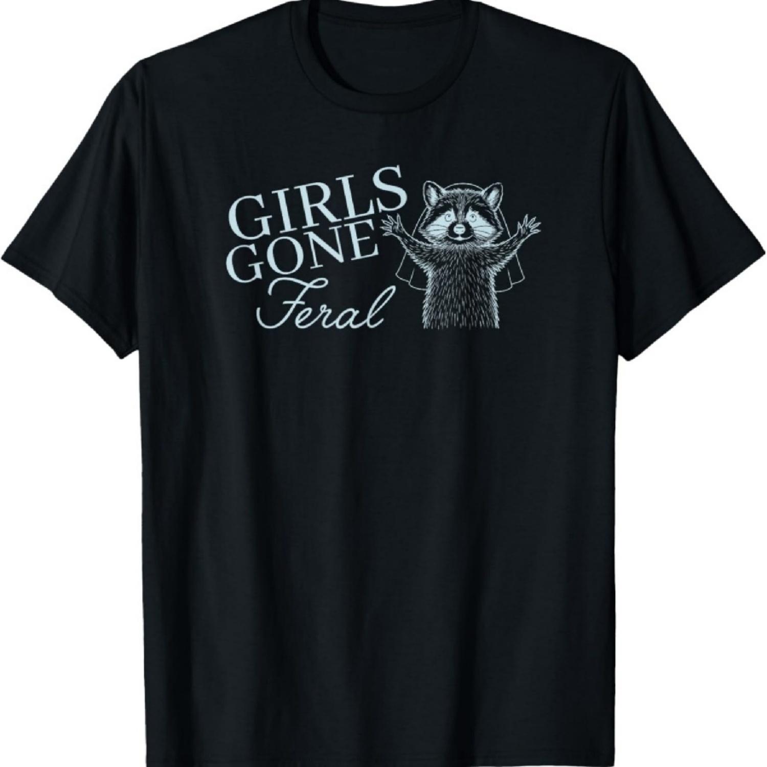 

Raccoon Girls Gone Feral bachelorette party bride Bridal T-Shirt XXXXXL чорний