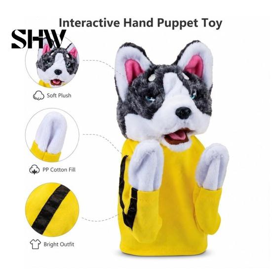 Durable Chew Toys for Dogs Boxing Animal Hand Puppet, Plush Shark Dinosaur Dog Toy Pets, Interactive Soft Cotton Filled Pet Play Training Prop,
