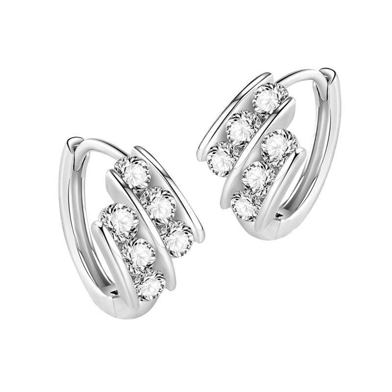 Double-layer Diamond Earrings Women's New Fashion Personalized Design Sense Trendy Earrings Niche Temperament Ear Jewelry