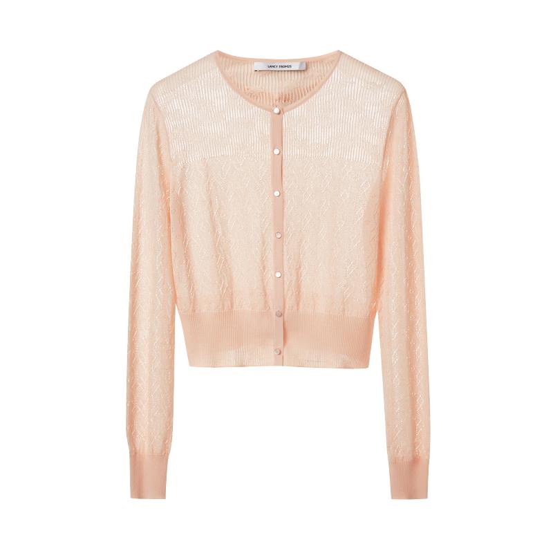 LANCY Acetate Blend Knit Cardigan
