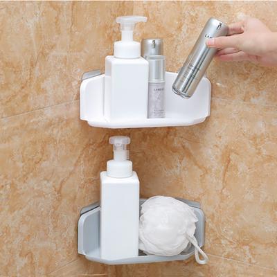 Bathroom Corner Shelf Suction Shower Cup Storage Wall Basket Rack Organizer HK