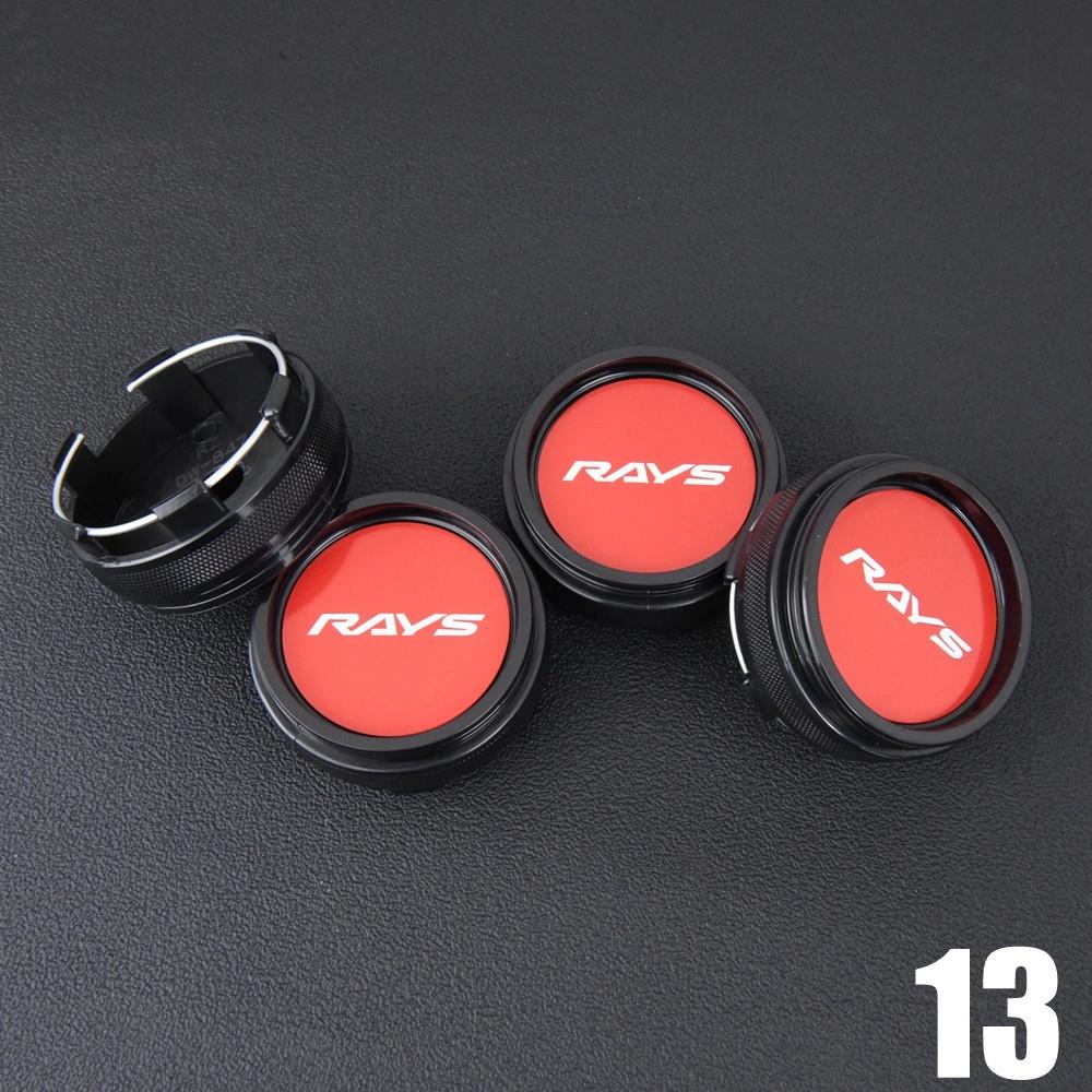 4PCS JDM Sport Rim Cap Clip 62mm VOLK RAYS Emblem Sticker Wheel Center Hub Caps Car Cover Cap Black & Silver