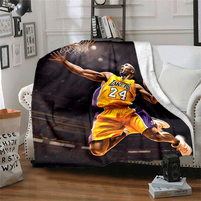 Great Basketball Player Flannel Blanket Soft All-Season Throw, Design for Camping, Car Travel, Hiking Sofa, Bed, Office Perfect Gift for Parties