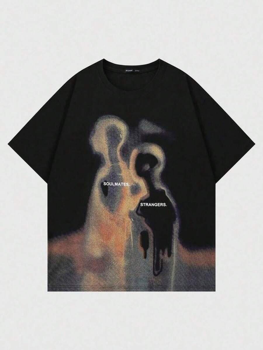 

Graphic-Shirt Cotton Tees Size PlusROMWE MEN Street Life Spring/Summer Casual Graphic Men S Vintage S разноцветный