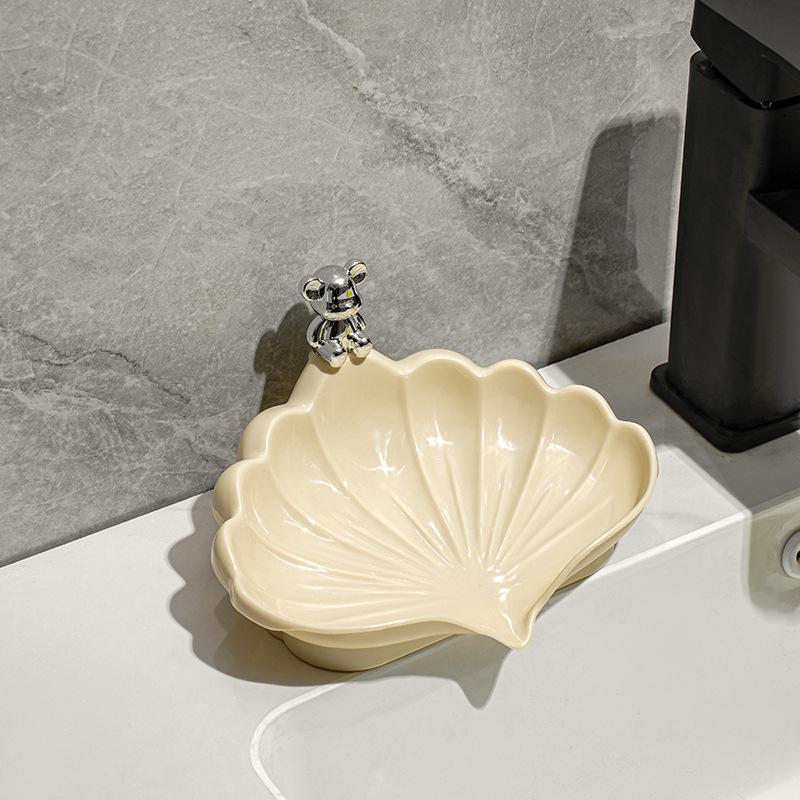 Seashell High-End Large Soap Dish with Advanced Draining for Bathroom Sink