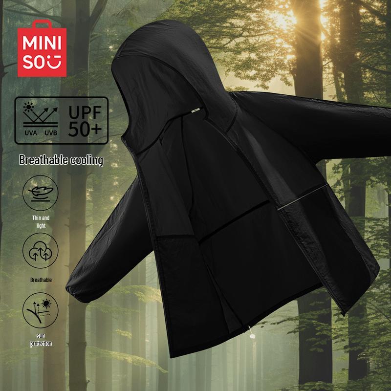 MINISO Men s Striped Hooded Sun Protection Jacket 2XL