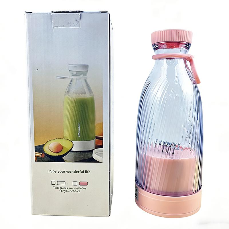 

Portable USB charging electric juicer, home fruit blending bottle, USB charging juice cup with stainless steel blade рожевий