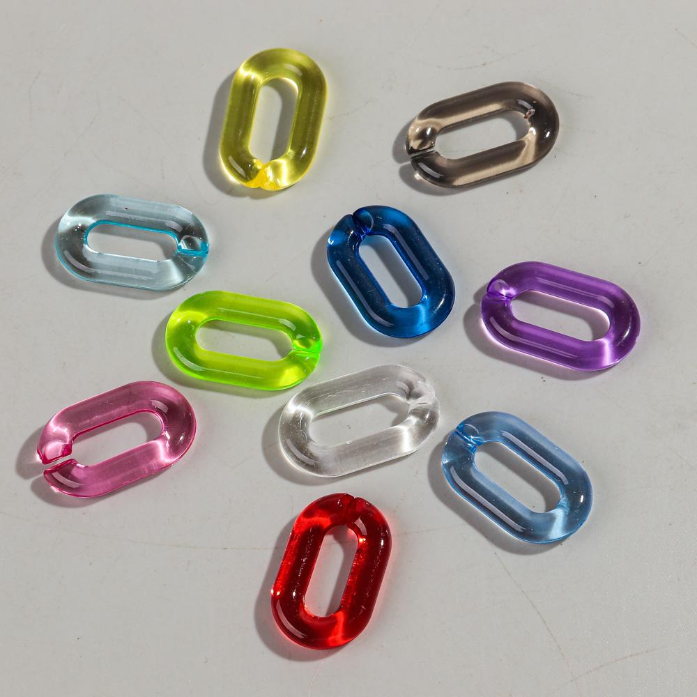20pcs 20x30mm Clear Colorful Acrylic Oval Link Chain Connector Beads for Jewelry DIY Bracelet Necklace Phone Chain Accessories