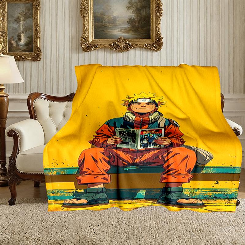 1pc Comfortable Home Print Throw Blanket, Naruto Blanket For Bed and Sofa Use, Special Present For Family