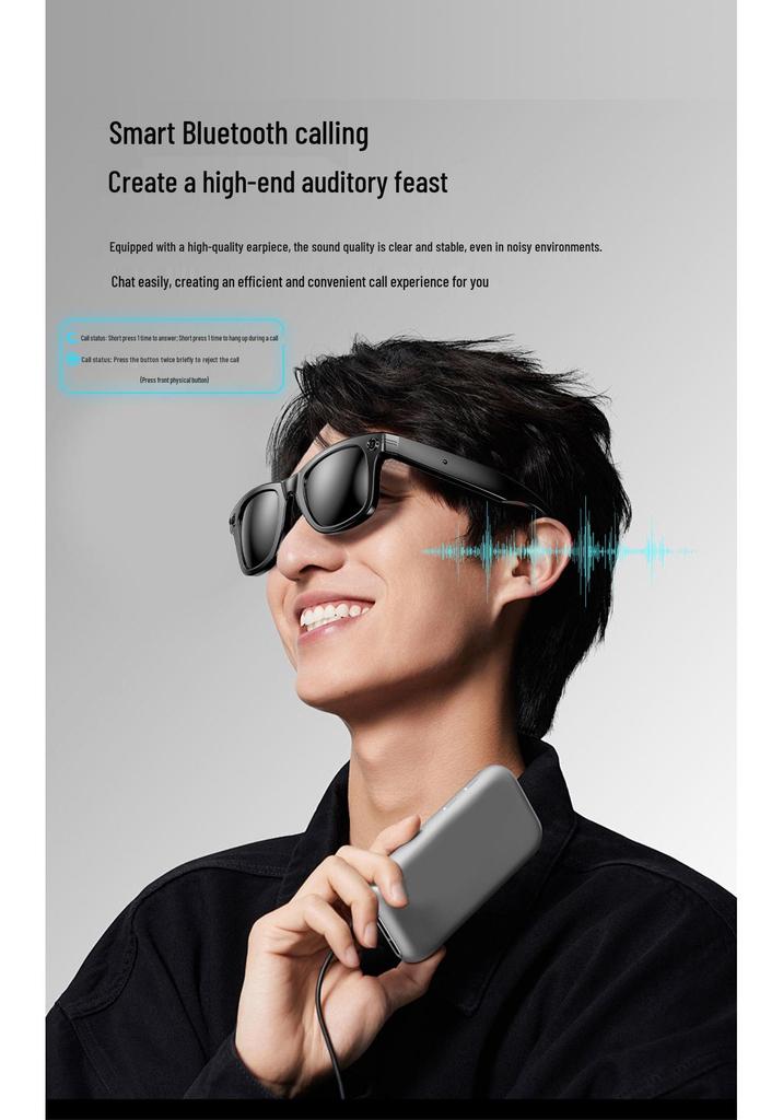 HD Smart Glasses with AI Camera: Capture Photos, Stabilized Video, Calls, Object Recognition, and Translation