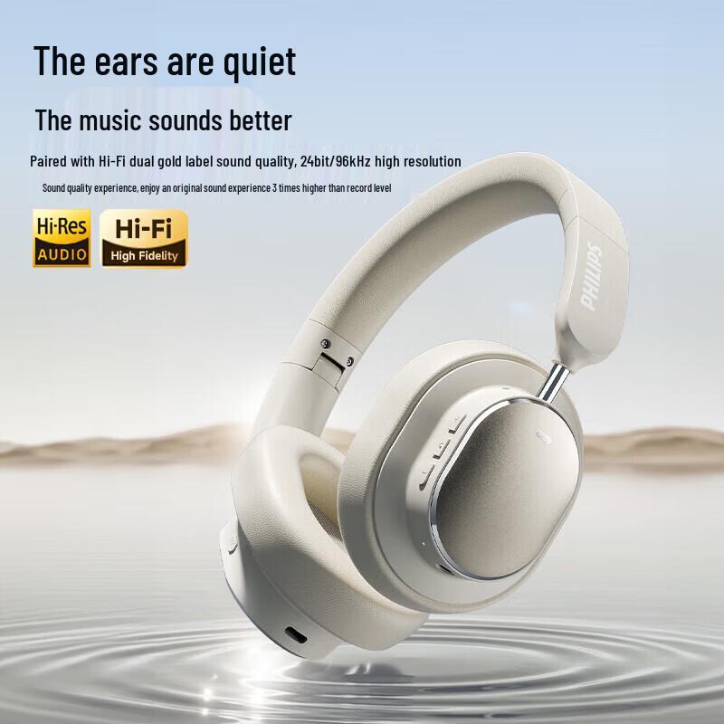 Philips TAH5519 Over-Ear Wireless Bluetooth Headphones with Active Noise Cancellation