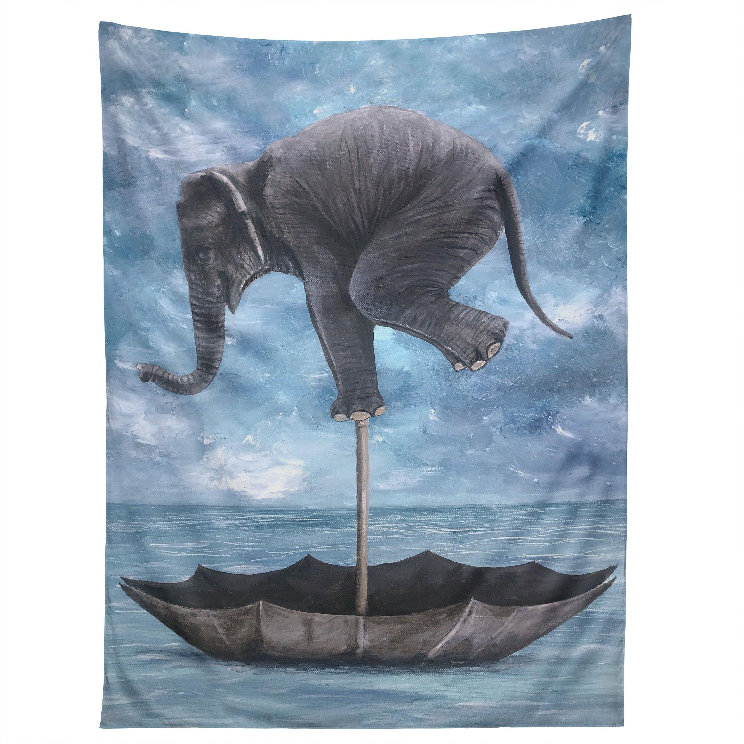 ELEPHANT IN BALANCE tapestry 75x100