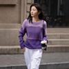 Women's Lamb Wool Blend Color-block Sweater