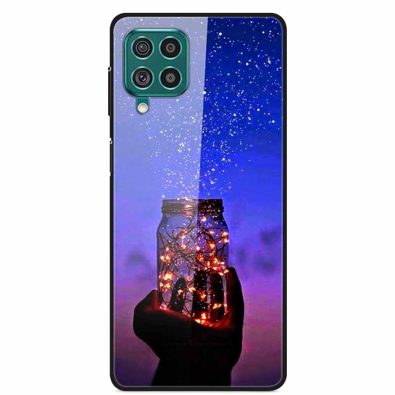 For Samsung M32 Case Tempered Glass Hard Back Cover Case For Samsung Galaxy A12 A22 M32 Phone Case Cover M 32 A 22 Funda Coque