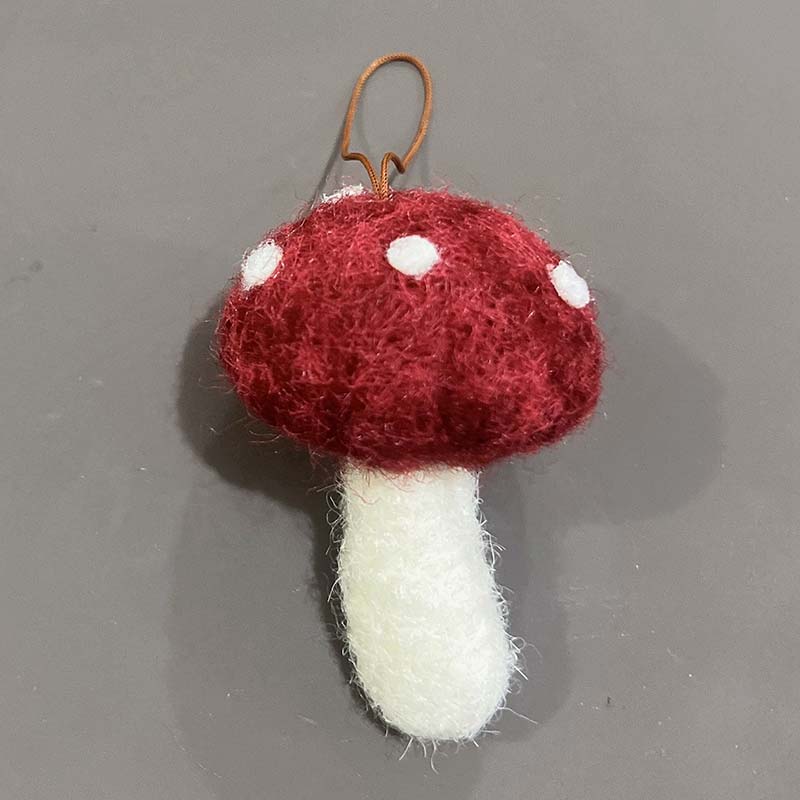 WTEMPO 1PC Christmas Cute Furry Mushroom Shaped Ornaments DIY Christmas Scene Decor Supplies Christmas Tree Decor Hanging Pendents