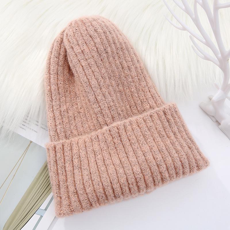 Damen Dick gefütterte Winterstrickmütze - Schlichte modische Wollmütze