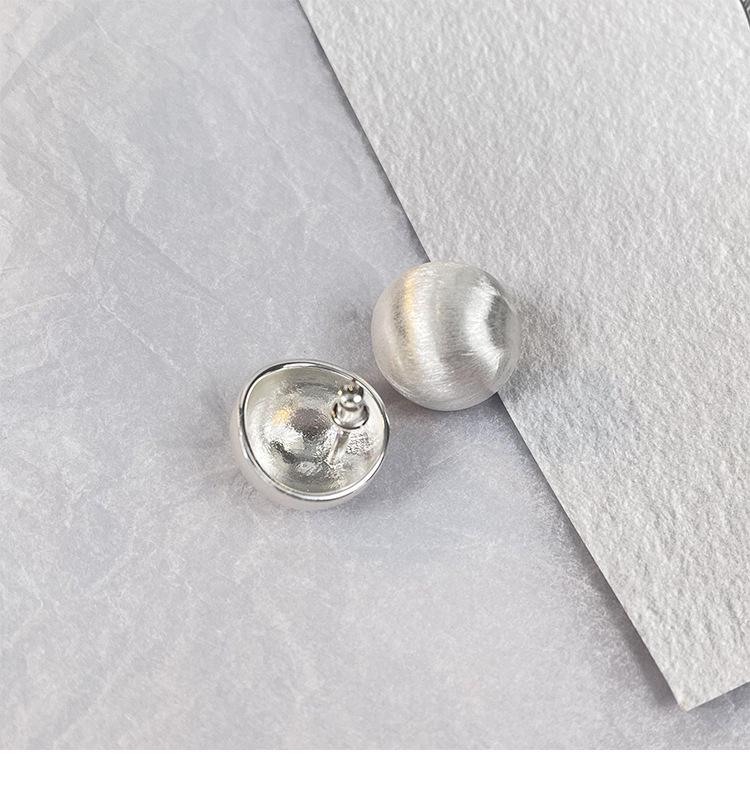 Autumn/Winter Retro Minimalist Frosted Ball Stud Earrings for Women