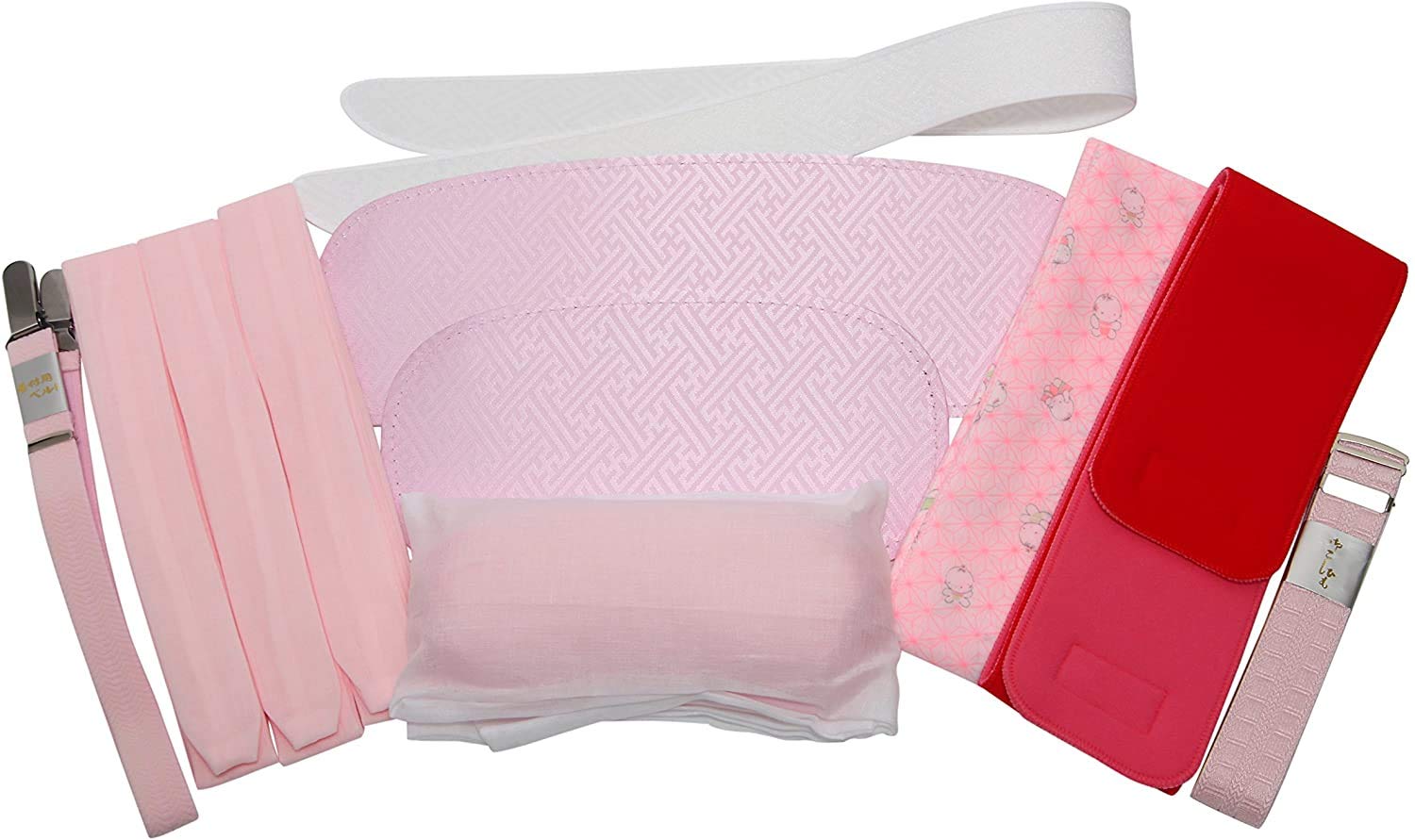 

Набор аксессуаров для надевания кимоно Hasegawa Воротник спереди и сзади Пояс для кимоно 6 Косихимо 2 Датедзимэ и липучка Сделано в Японии 15 предметов (Подушка Оби,