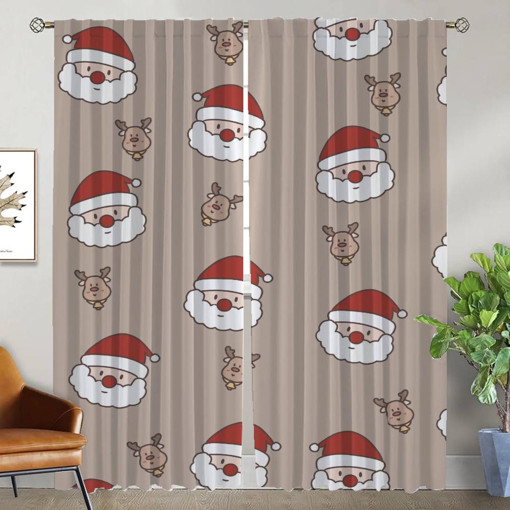 Elegant Room Curtains for Camera Christmas Halloween Decoration Partition Living Room Curtain Shades Kitchen Curtains 2 Pieces