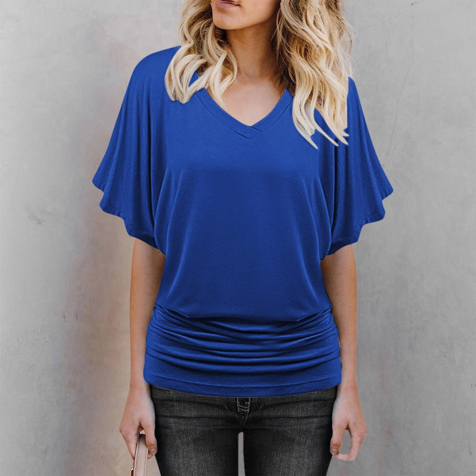 

Жіноча модна повсякденна однотонна футболка з рукавами, літо 2022, блуза