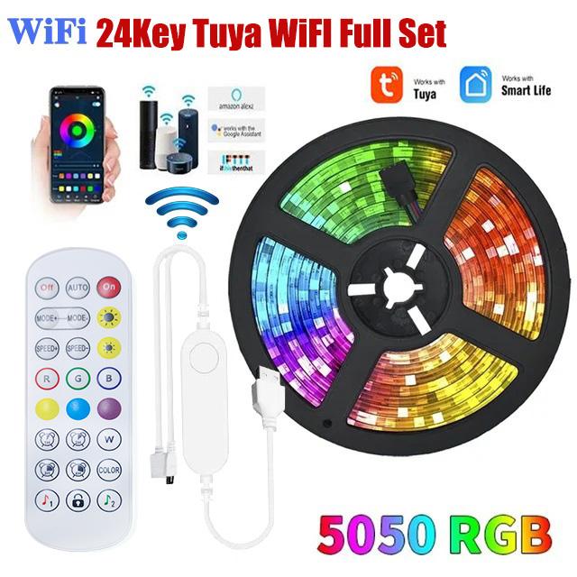 USB Bluetooth Led Strip Lights RGB 5050 1M-30M Infrared Control Lus Luminous Decoration For Living Room Ribbon Lighting Lamp