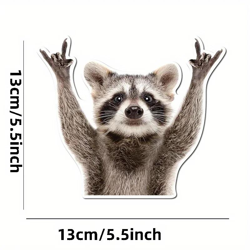 

Raccoon stickers, durable car window stickers, motorcycle SUV truck rear windshield, weather resistant cartoon animal decoration 15cm
