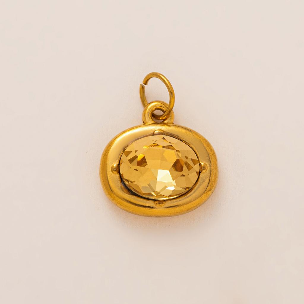 Yori 3Pcs Stainless Steel 18K Gold-plated Pendant Jewelry DIY Necklace Bracelet Making December Birthstone Pendant Accessories