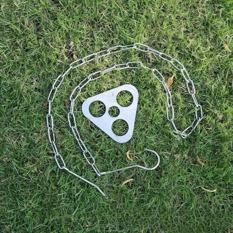 1PC Outdoor Stainless Steel Picnic Tripod Adjustable Can Hanger Convenient and Easy To Set Up Camping Campfire Barbecue.