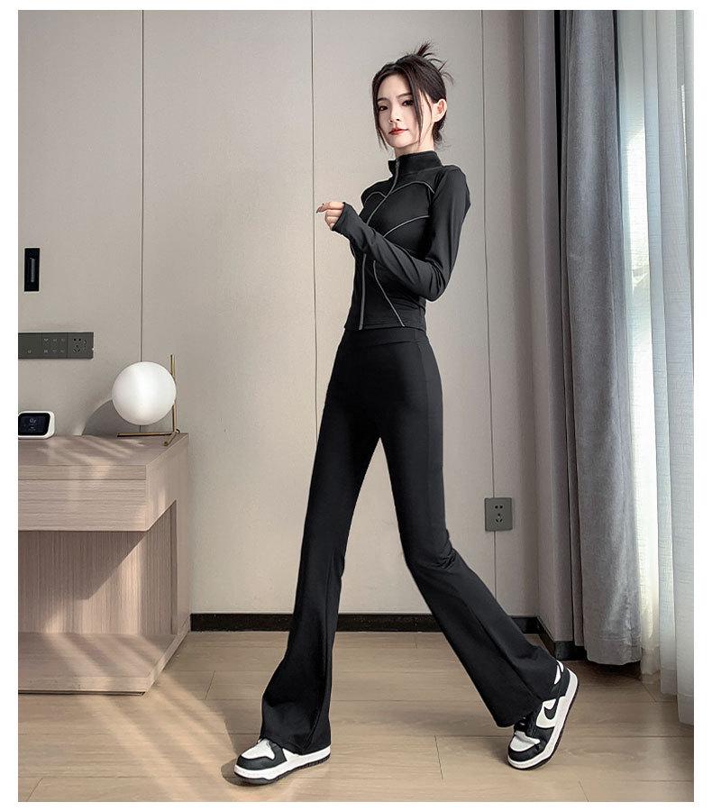 Women's 2024 Quick-Dry Yoga Suit: Slimming Jacket & Micro Flare Pants