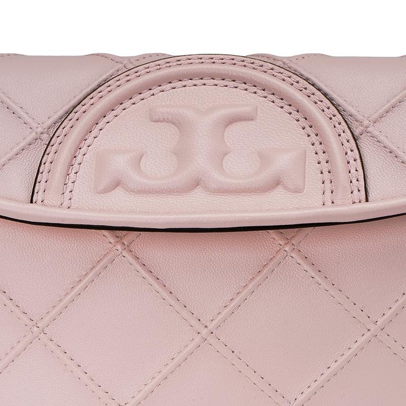 Tory Burch Fleming Diamond Quilted Leather Crescent Bag Chain Bag Shoulder Bag Tote Bag Mini Women Bags Light-Pink 143575-652