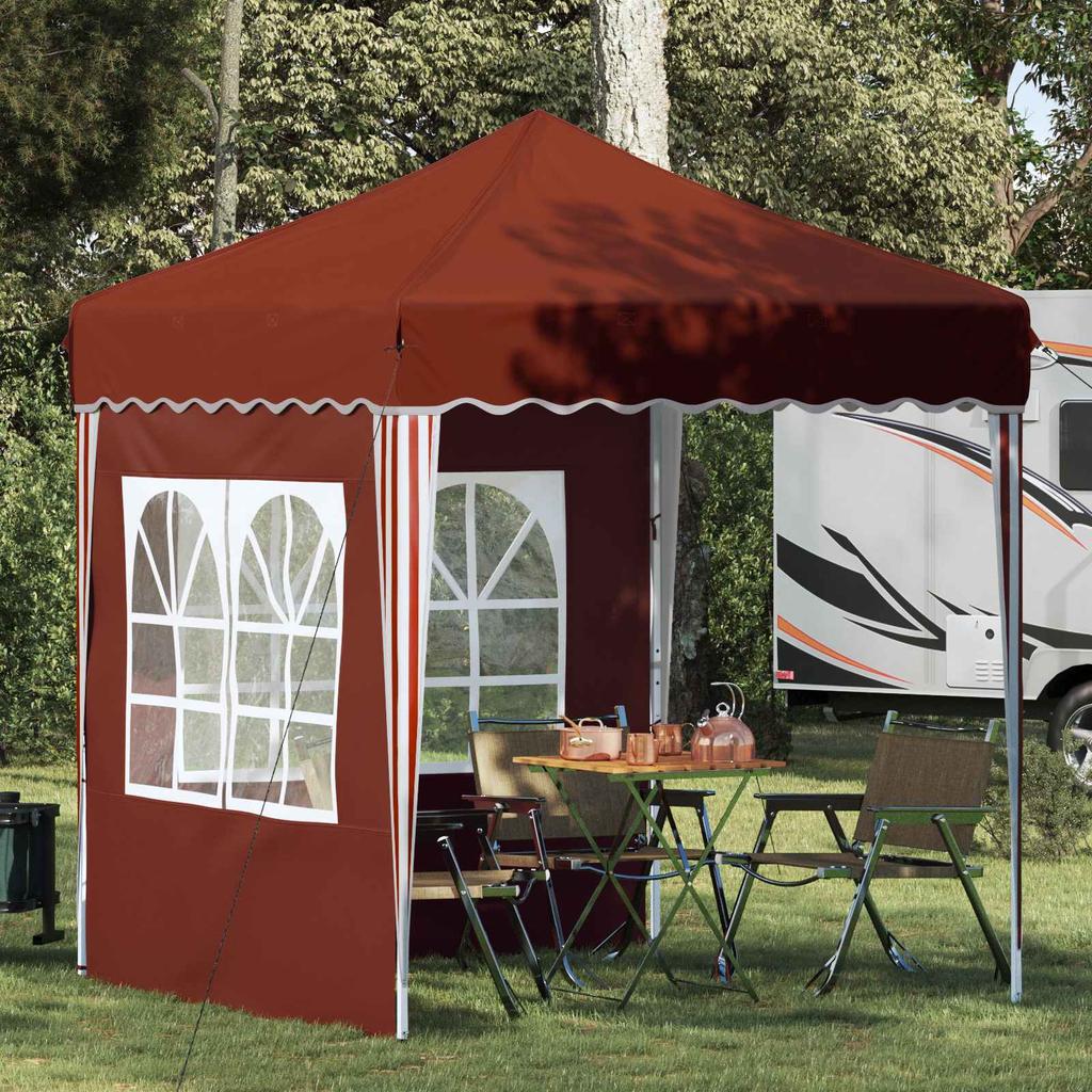 Pop Up Party Tent 195 X 195 X 245 Cm Terracotta Oxford Fabric