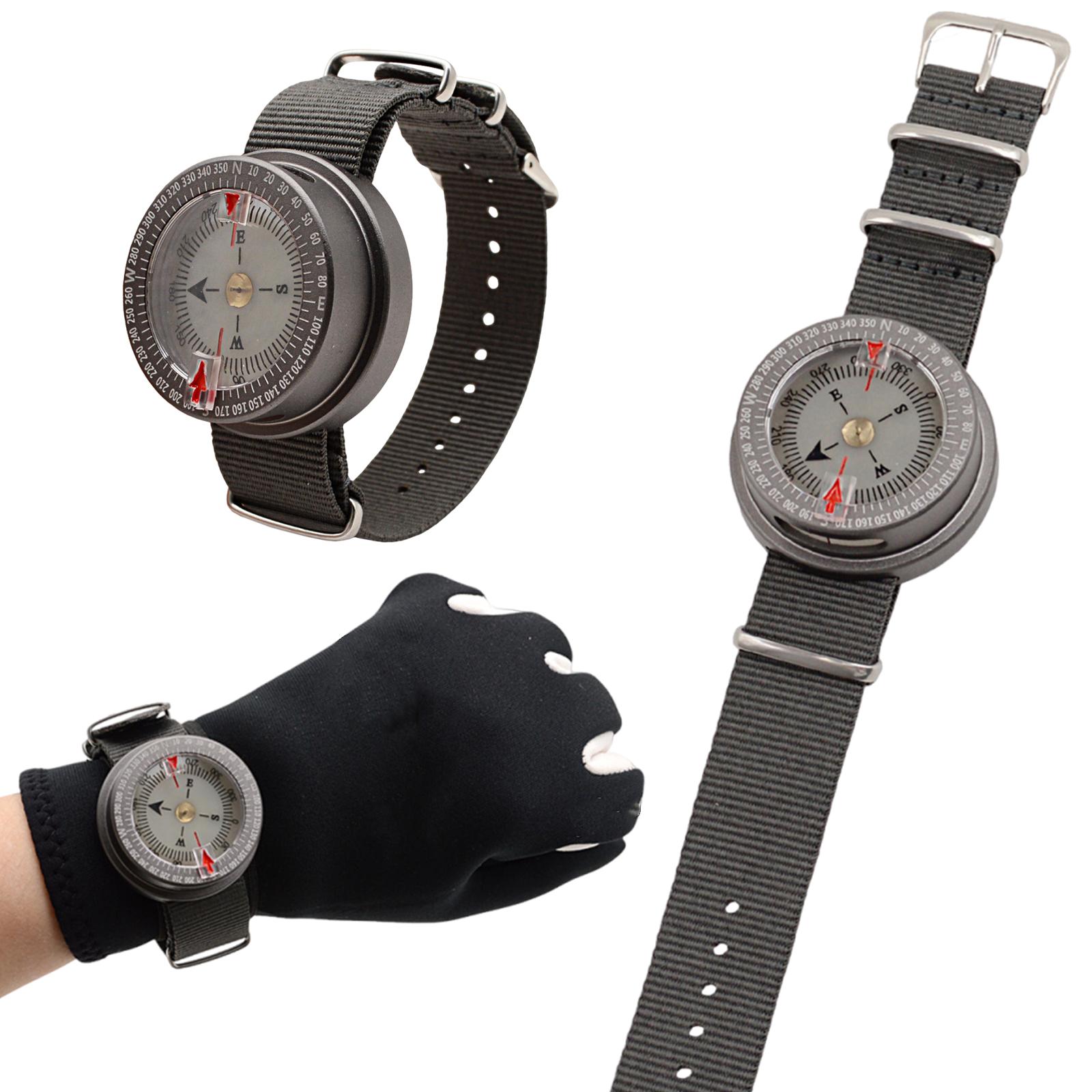 Aluminum Alloy Diving Navigation Compass Wristband with Luminous Markings Wristwatch Balanced Type Compass for Outdoor Adve China Mainland