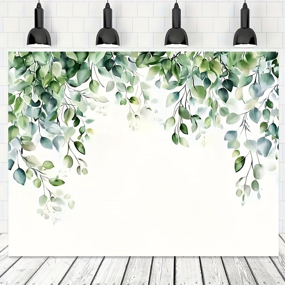 Green Eucalyptus Leaf Wall Background, Wedding Photo Cabin Decoration, Spring Floral Background, 2D Flat Printing, Home Decoration.