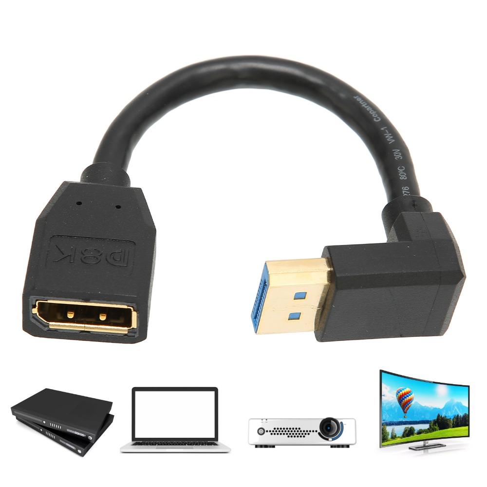 Up Angle Displayport Extension Cable 90 Degree Angle Right Angle Displayport  PC Connection